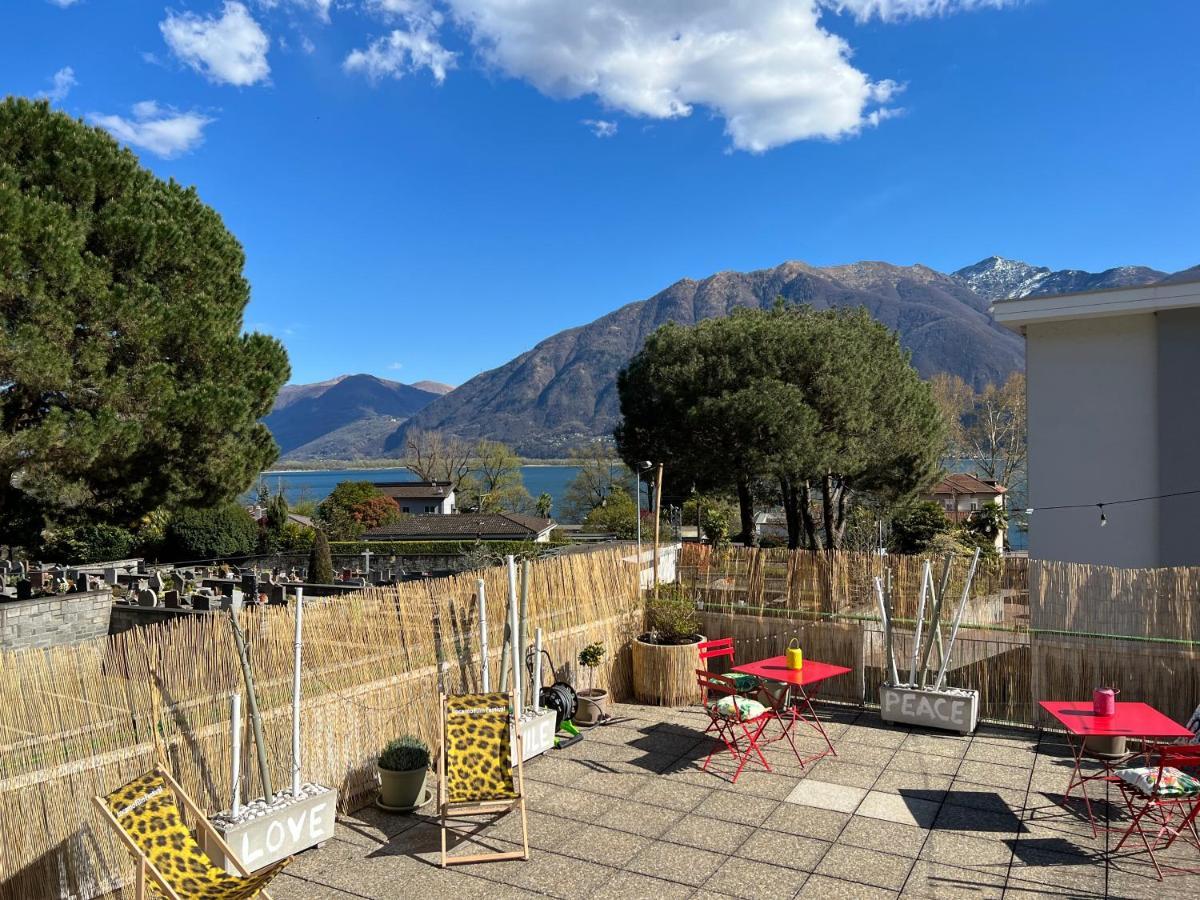 Appartamento con terrazza a due minuti dal lago Minusio Esterno foto